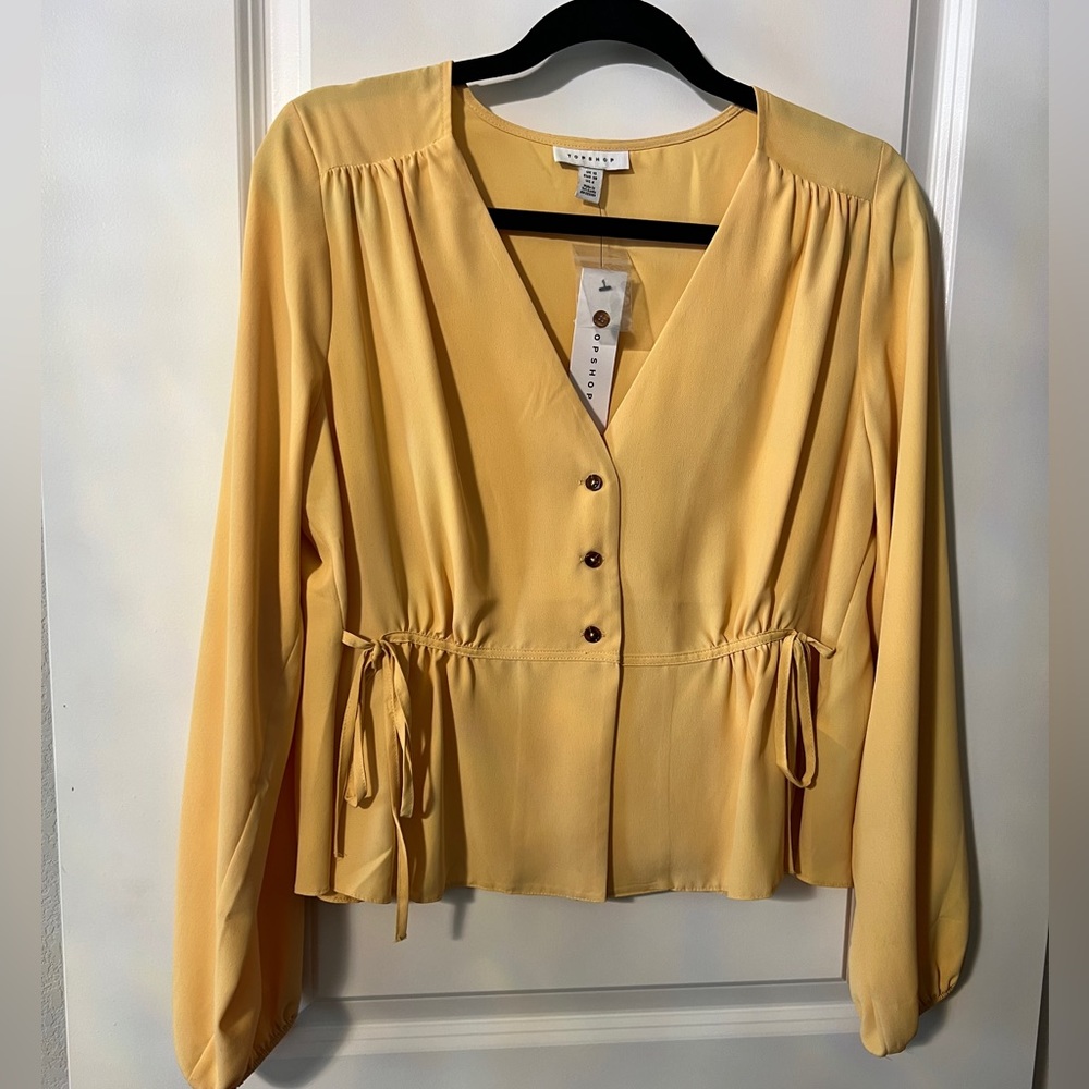 Yellow Top Shop blouse NWT